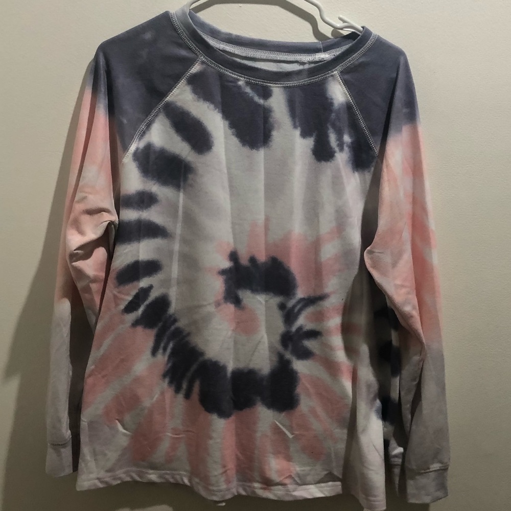🎉2 for $10 pink and gray tie die long sleeve